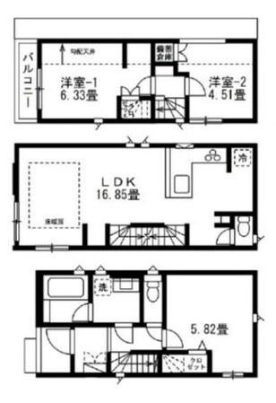 江戸川区松江7丁目戸建の物件間取画像